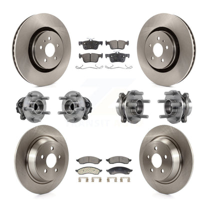 Hub Bearing Brake Rotor Pad Front Rear Kit (10Pc) For 22-23 Lincoln Nautilus FWD