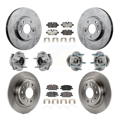 Hub Bearing Brake Rotor Pads Front Rear Kit (10Pc) For Chevrolet Equinox GMC FWD
