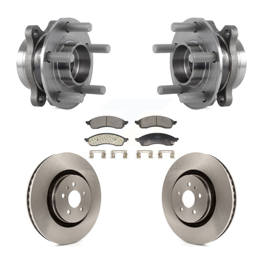 Hub Bearing Assembly Disc Brake Rotors And Pads Front Kit For Lincoln Nautilus