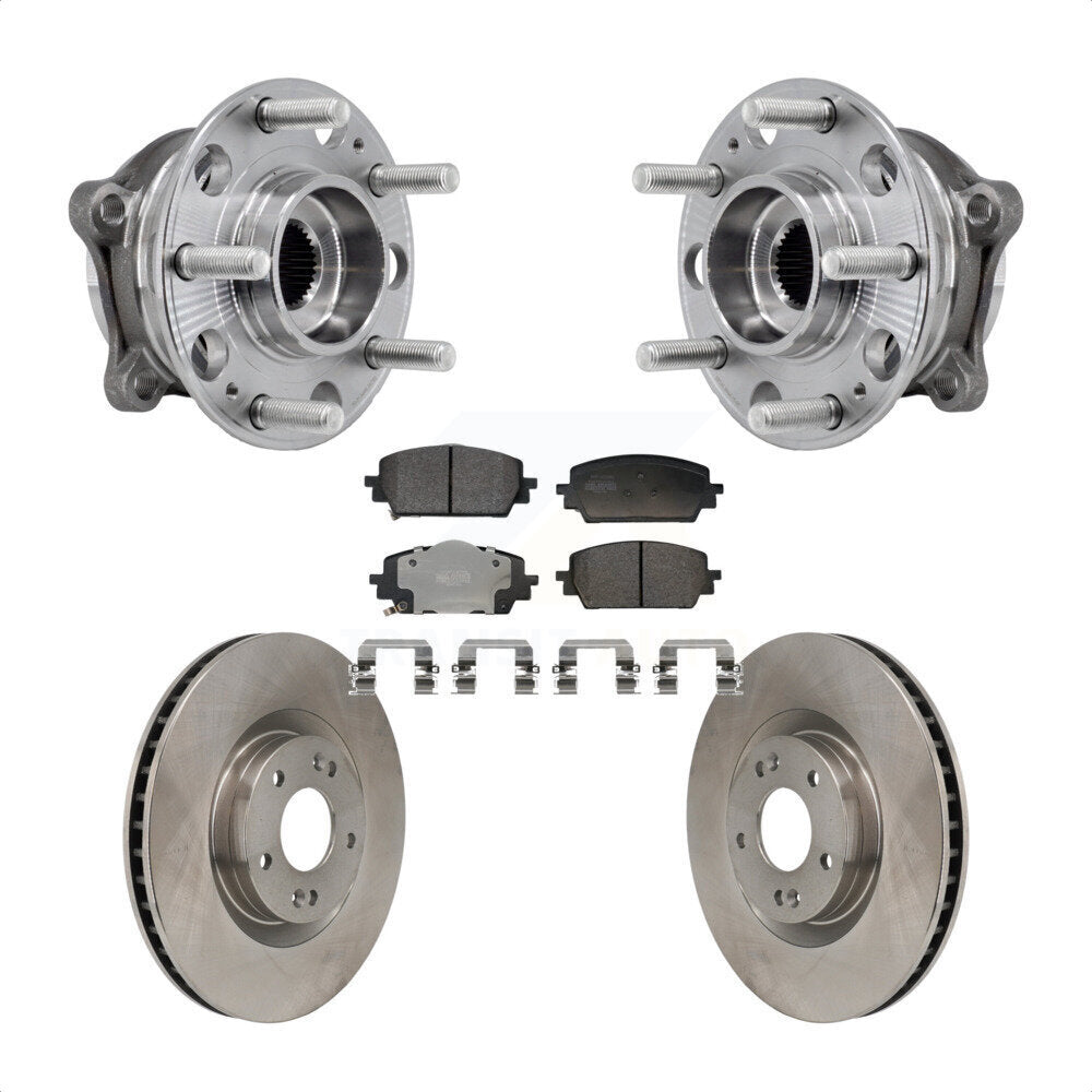 Hub Bearing Disc Brake Rotor Pad Front Kit For Hyundai Santa Fe Kia Sorento Cruz
