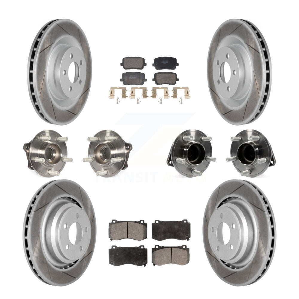Hub Bearing Coated Disc Brake Rotor Pads Front Rear Kit (10Pc) For Dodge Charger