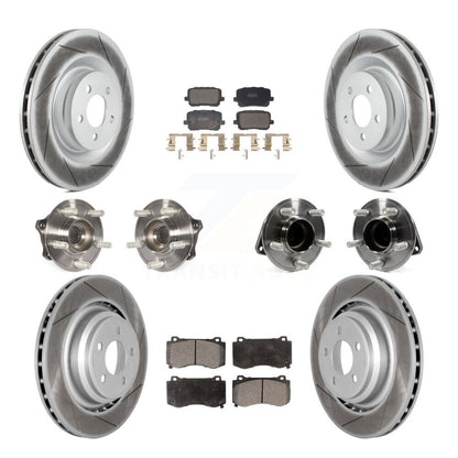 Hub Bearing Coated Disc Brake Rotor Pads Front Rear Kit (10Pc) For Dodge Charger