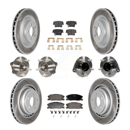 Hub Bearing Coated Disc Brake Rotor Pads Front Rear Kit (10Pc) For Dodge Charger