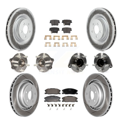 Hub Bearing Coated Disc Brake Rotor Pads Front Rear Kit (10Pc) For Dodge Charger