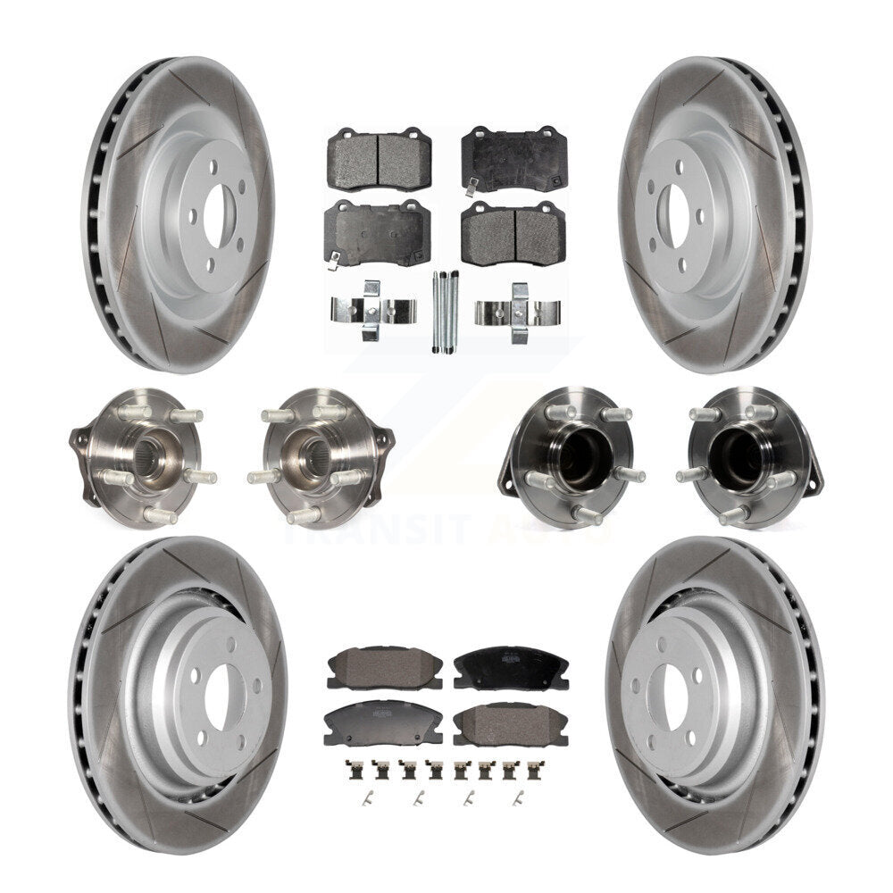 Hub Bearing Coated Disc Brake Rotor Pads Front Rear Kit (10Pc) For Dodge Charger