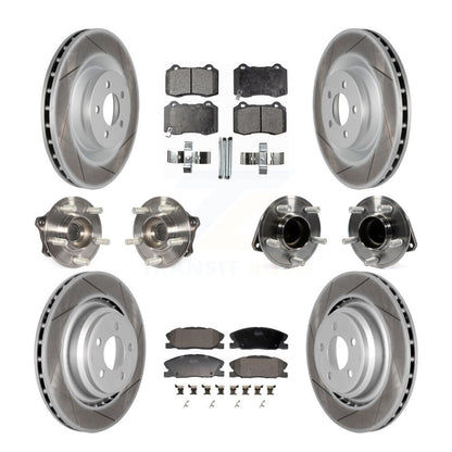 Hub Bearing Coated Disc Brake Rotor Pads Front Rear Kit (10Pc) For Dodge Charger