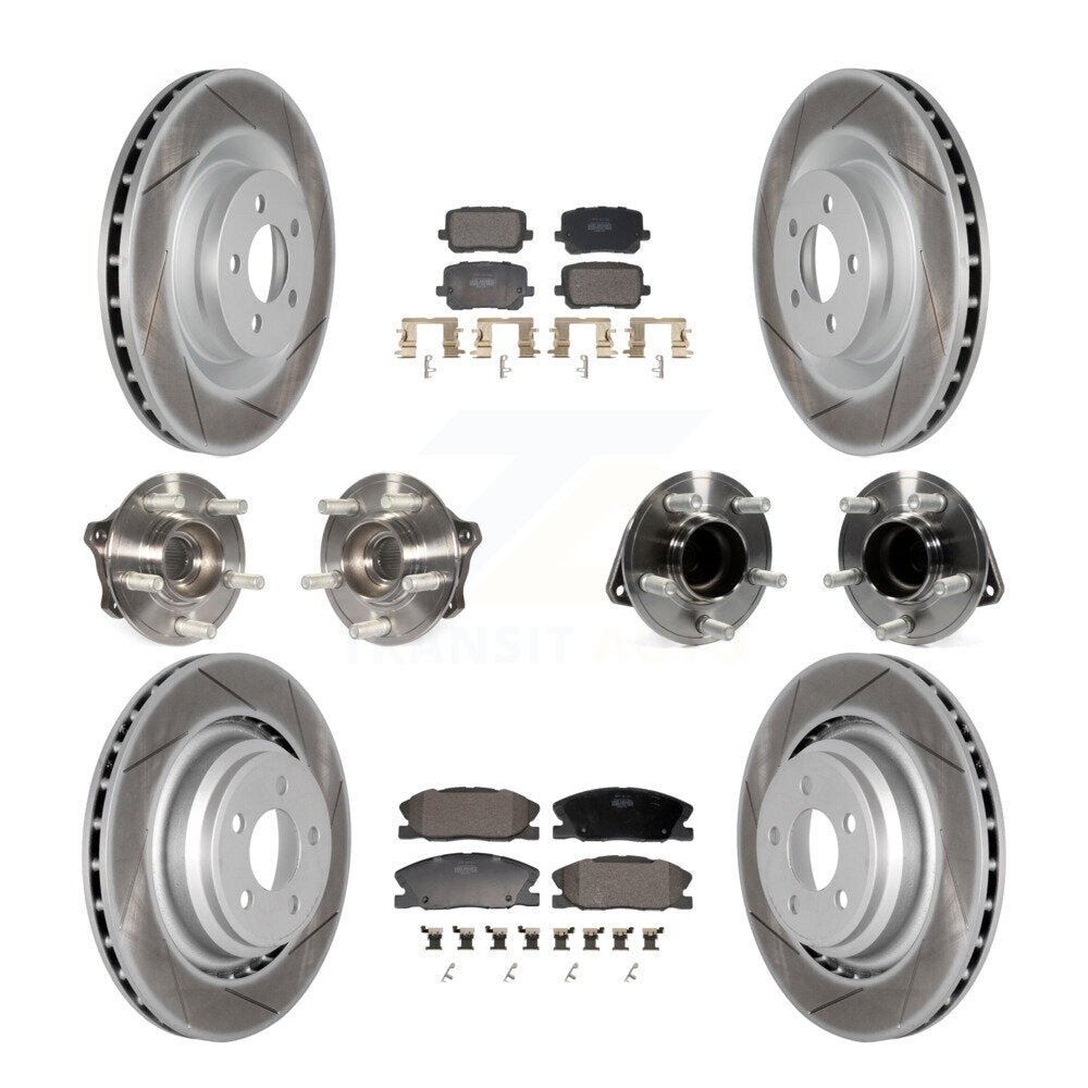 Hub Bearing Coated Disc Brake Rotor Pads Front Rear Kit (10Pc) For Dodge Charger