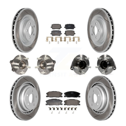 Hub Bearing Coated Disc Brake Rotor Pads Front Rear Kit (10Pc) For Dodge Charger