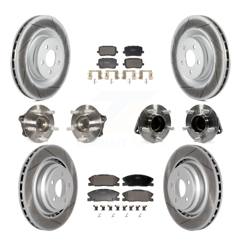 Hub Bearing Coated Disc Brake Rotor Pads Front Rear Kit (10Pc) For Dodge Charger