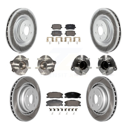 Hub Bearing Coated Disc Brake Rotor Pads Front Rear Kit (10Pc) For Dodge Charger