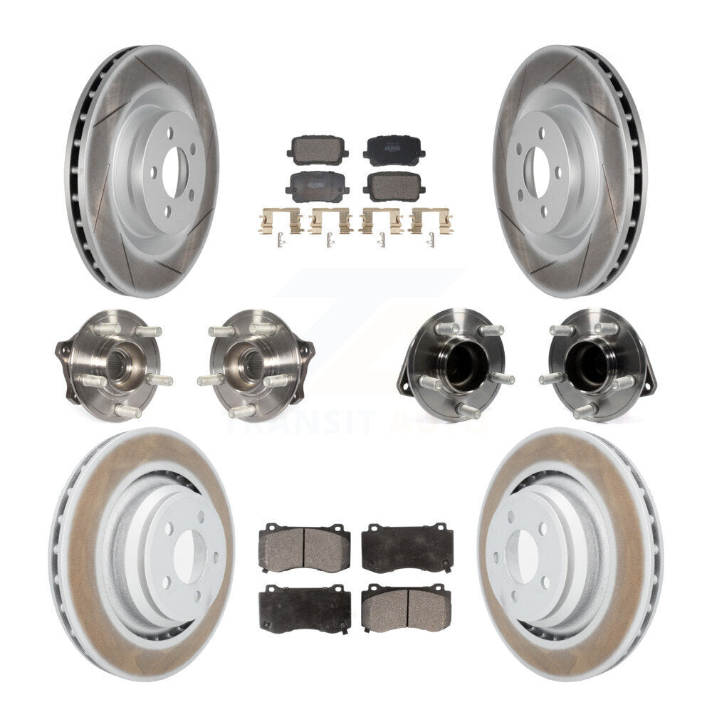 Hub Bearing Coated Disc Brake Rotor Pads Front Rear Kit (10Pc) For Dodge Charger