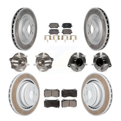 Hub Bearing Coated Disc Brake Rotor Pads Front Rear Kit (10Pc) For Dodge Charger