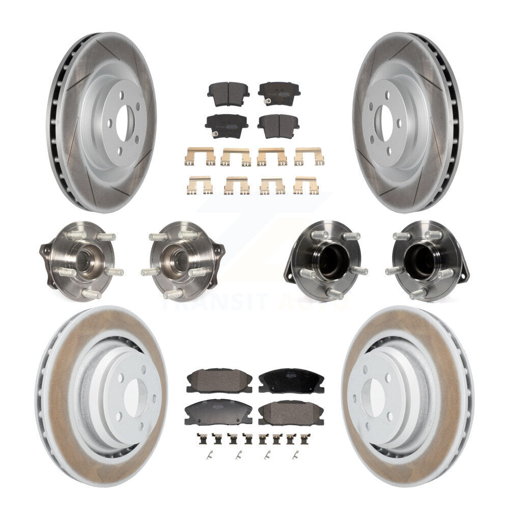 Hub Bearing Coated Disc Brake Rotor Pads Front Rear Kit (10Pc) For Dodge Charger