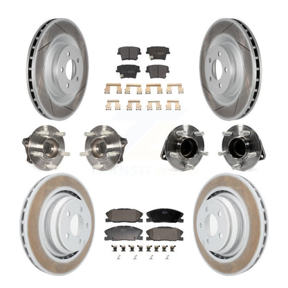 Hub Bearing Coated Disc Brake Rotor Pads Front Rear Kit (10Pc) For Dodge Charger