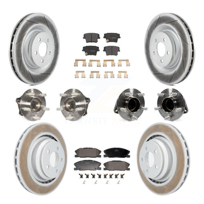 Hub Bearing Coated Disc Brake Rotor Pads Front Rear Kit (10Pc) For Dodge Charger