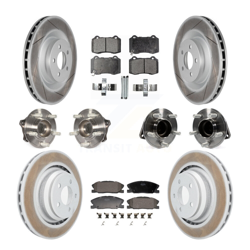 Hub Bearing Coated Disc Brake Rotor Pads Front Rear Kit (10Pc) For Dodge Charger