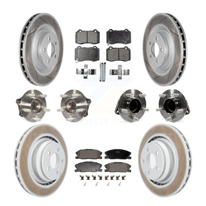 Hub Bearing Coated Disc Brake Rotor Pads Front Rear Kit (10Pc) For Dodge Charger