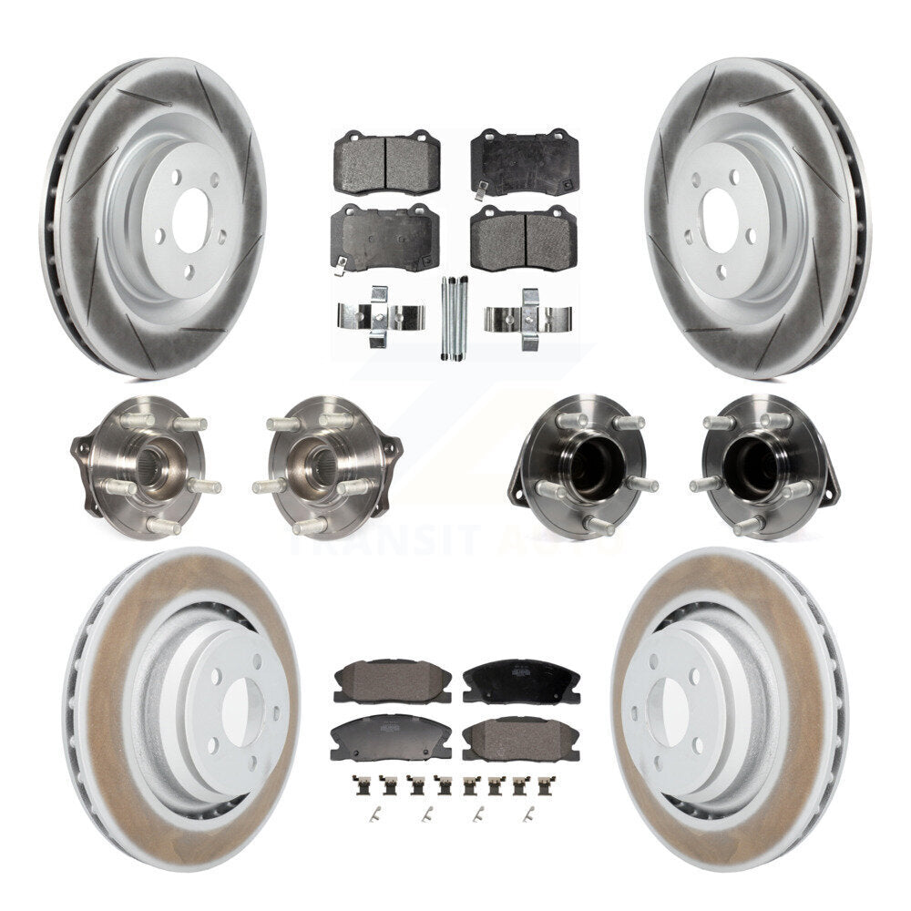 Hub Bearing Coated Disc Brake Rotor Pads Front Rear Kit (10Pc) For Dodge Charger