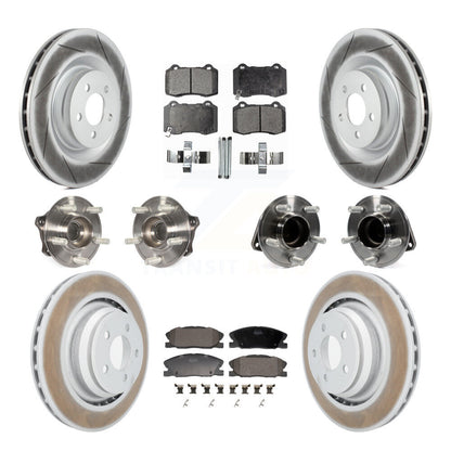 Hub Bearing Coated Disc Brake Rotor Pads Front Rear Kit (10Pc) For Dodge Charger