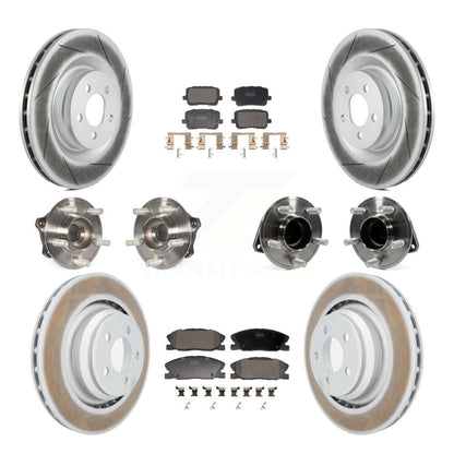 Hub Bearing Coated Disc Brake Rotor Pads Front Rear Kit (10Pc) For Dodge Charger