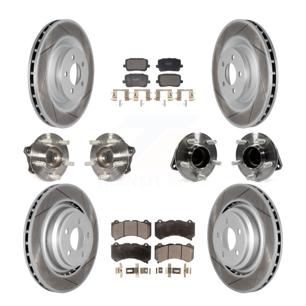 Hub Bearing Coated Disc Brake Rotor Pads Front Rear Kit (10Pc) For Dodge Charger