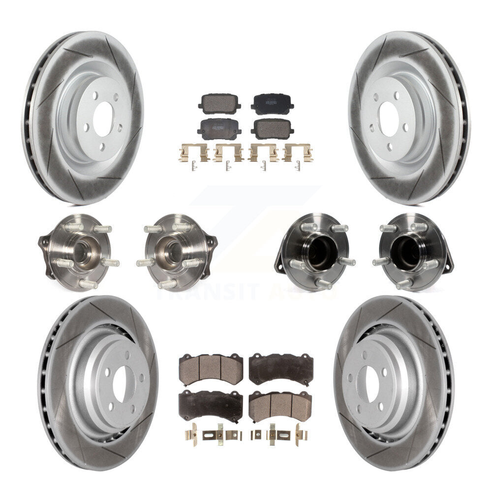Hub Bearing Coated Disc Brake Rotor Pads Front Rear Kit (10Pc) For Dodge Charger