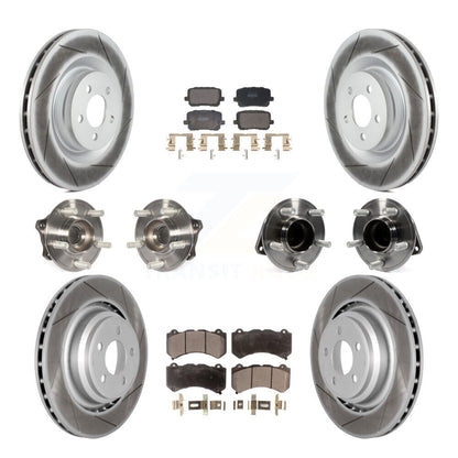 Hub Bearing Coated Disc Brake Rotor Pads Front Rear Kit (10Pc) For Dodge Charger