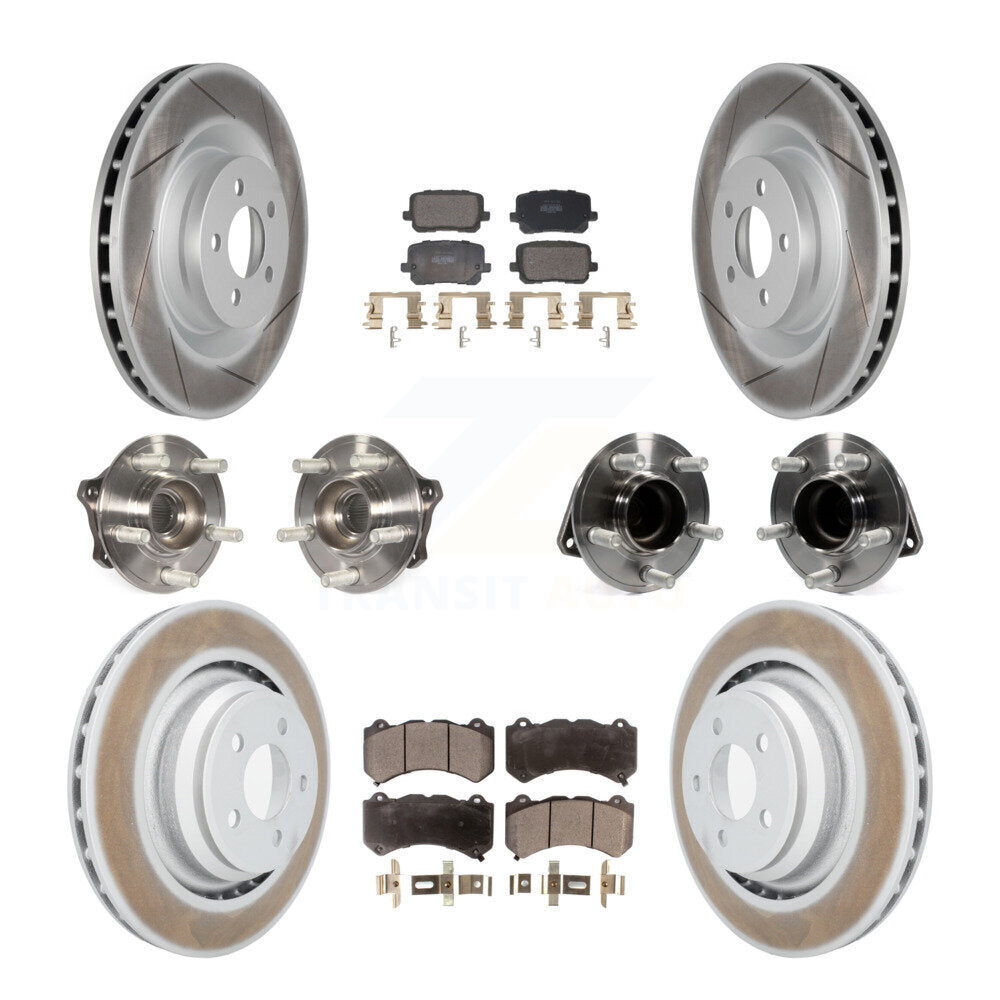 Hub Bearing Coated Disc Brake Rotor Pads Front Rear Kit (10Pc) For Dodge Charger