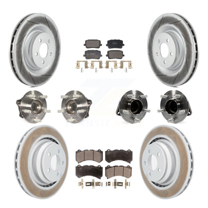Hub Bearing Coated Disc Brake Rotor Pads Front Rear Kit (10Pc) For Dodge Charger