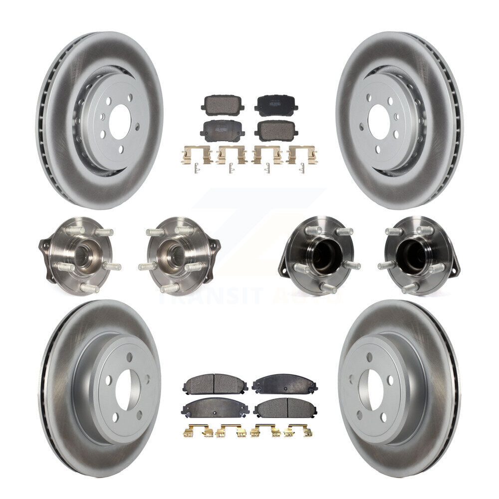 Hub Bearing Coated Disc Brake Rotor Pads Front Rear Kit (10Pc) For Dodge Charger