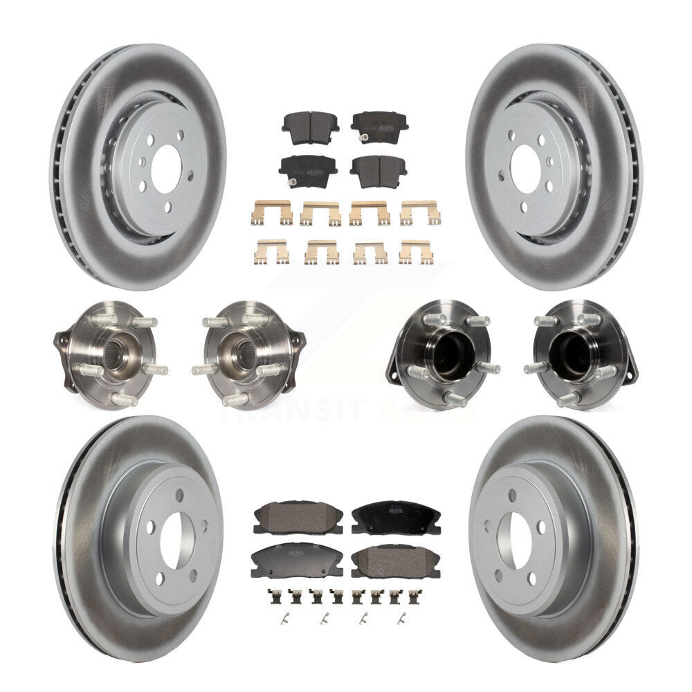 Hub Bearing Coated Disc Brake Rotor Pads Front Rear Kit (10Pc) For Dodge Charger