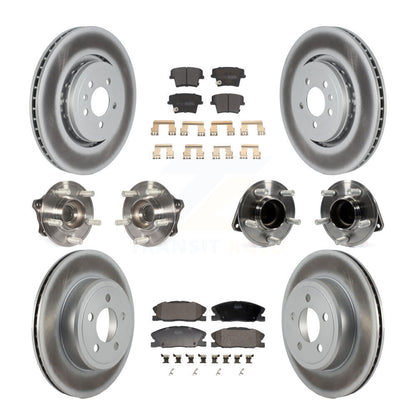 Hub Bearing Coated Disc Brake Rotor Pads Front Rear Kit (10Pc) For Dodge Charger