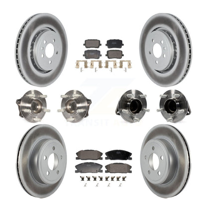 Hub Bearing Coated Disc Brake Rotor Pads Front Rear Kit (10Pc) For Dodge Charger