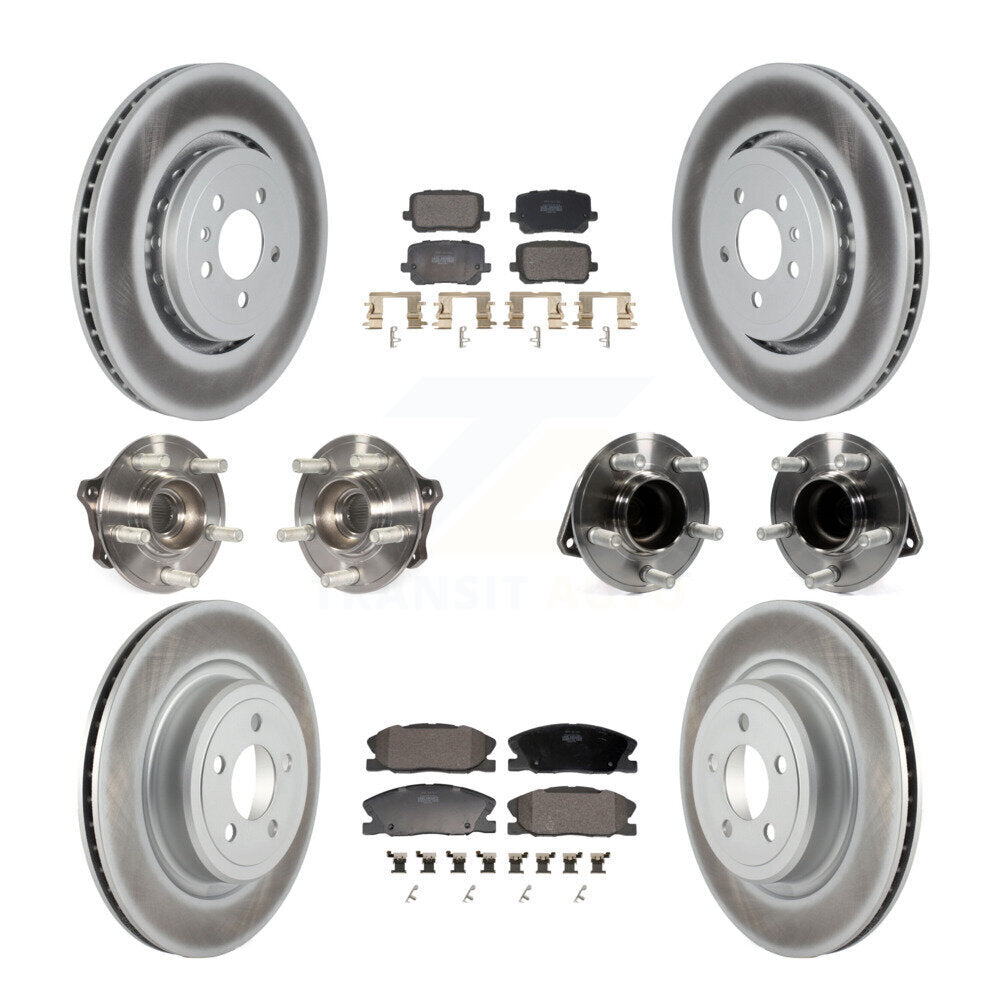 Hub Bearing Coated Disc Brake Rotor Pads Front Rear Kit (10Pc) For Dodge Charger