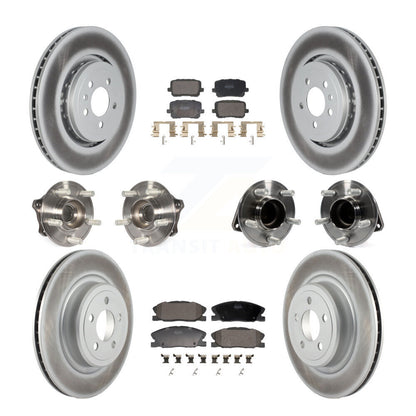 Hub Bearing Coated Disc Brake Rotor Pads Front Rear Kit (10Pc) For Dodge Charger
