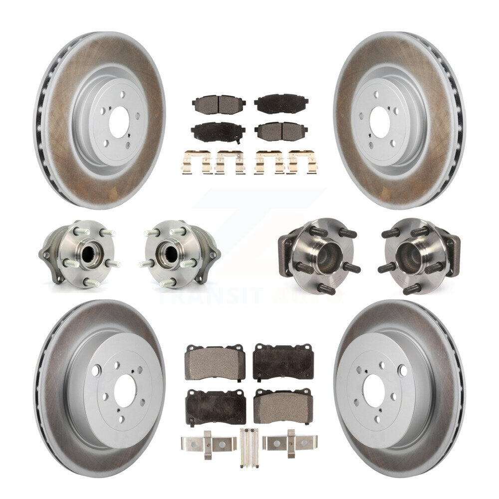 Hub Bearing Coat Brake Rotor Pads Front Rear Kit (10Pc) For 2017 Subaru BRZ Base