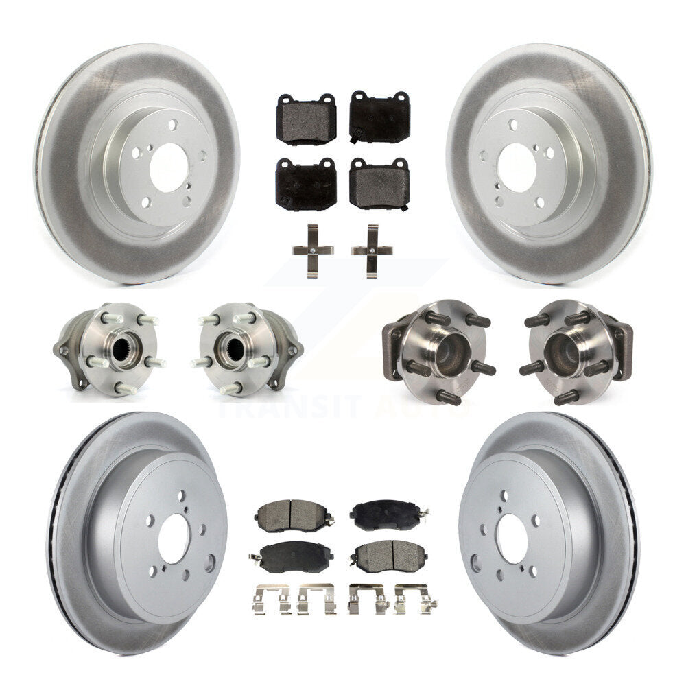 Hub Bearing Coated Disc Brake Rotor And Pad Front Rear Kit (10Pc) For Subaru BRZ