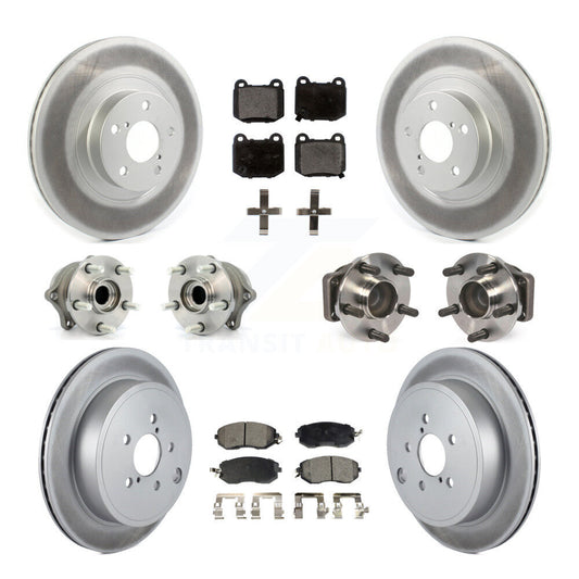 Hub Bearing Coated Disc Brake Rotor And Pad Front Rear Kit (10Pc) For Subaru BRZ