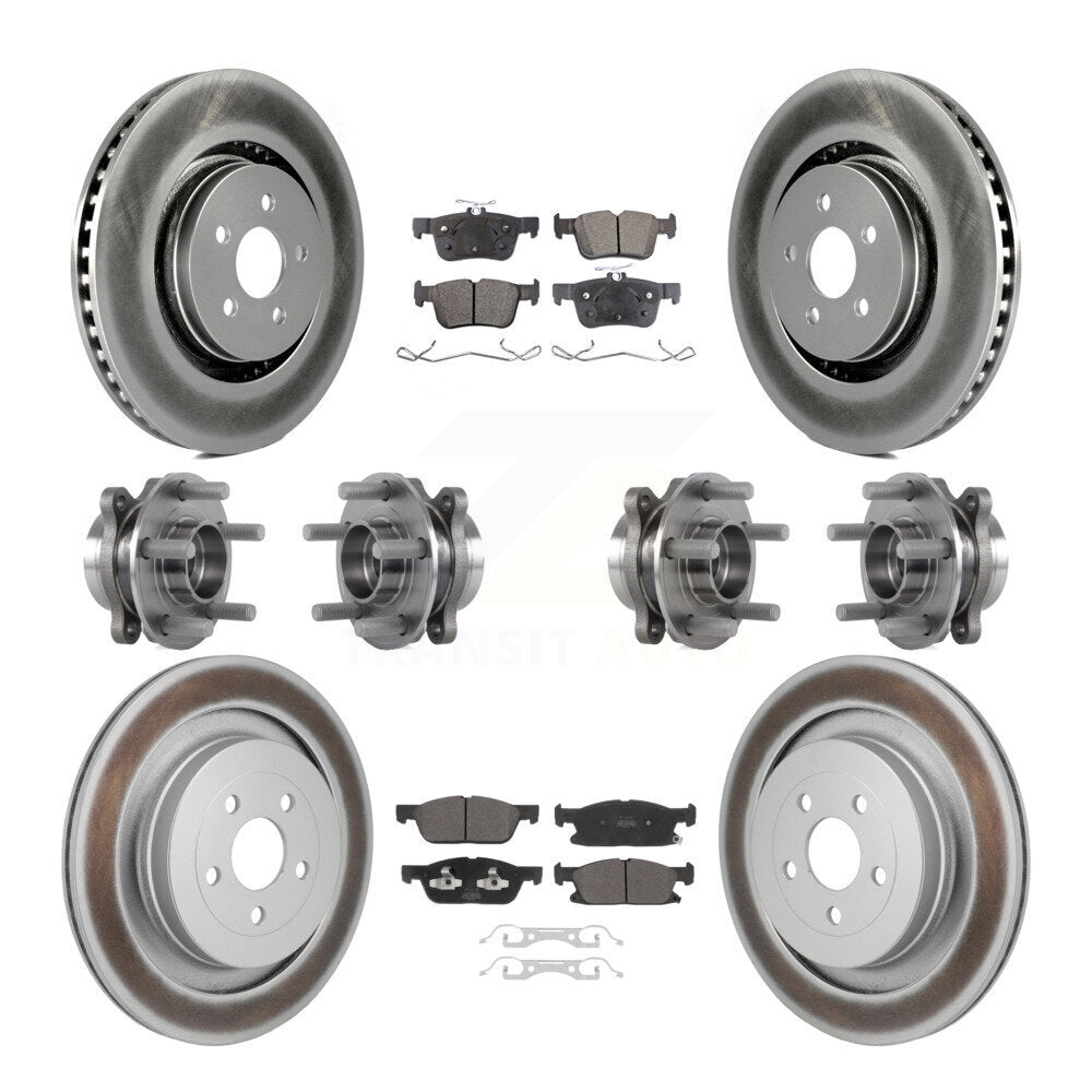 Hub Bearing Coat Brake Rotor Pads Front Rear Kit (10Pc) For Lincoln Nautilus AWD