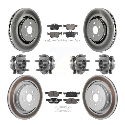 Hub Bearing Coat Brake Rotor Pads Front Rear Kit (10Pc) For Lincoln Nautilus AWD