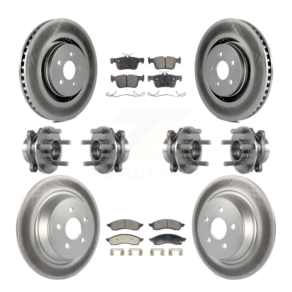 Hub Bearing Coat Brake Rotor Pads Front Rear Kit (10Pc) For Lincoln Nautilus AWD