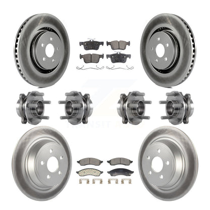 Hub Bearing Coat Brake Rotor Pads Front Rear Kit (10Pc) For Lincoln Nautilus AWD