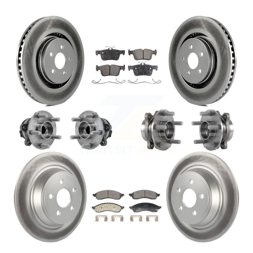 Hub Bearing Coat Brake Rotor Pads Front Rear Kit (10Pc) For Lincoln Nautilus FWD