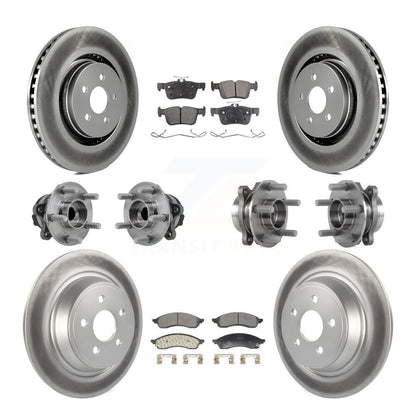 Hub Bearing Coat Brake Rotor Pads Front Rear Kit (10Pc) For Lincoln Nautilus FWD
