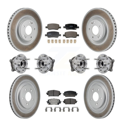 Hub Bearing Coat Brake Rotor Pads Front Rear Kit (10Pc) For Hyundai Santa Fe Kia