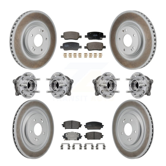 Hub Bearing Coat Brake Rotor Pads Front Rear Kit (10Pc) For Hyundai Santa Fe Kia