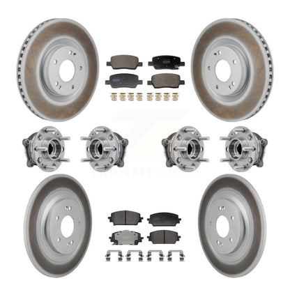 Hub Bearing Coated Brake Rotor Pads Front Rear Kit (10Pc) For Hyundai Santa Cruz