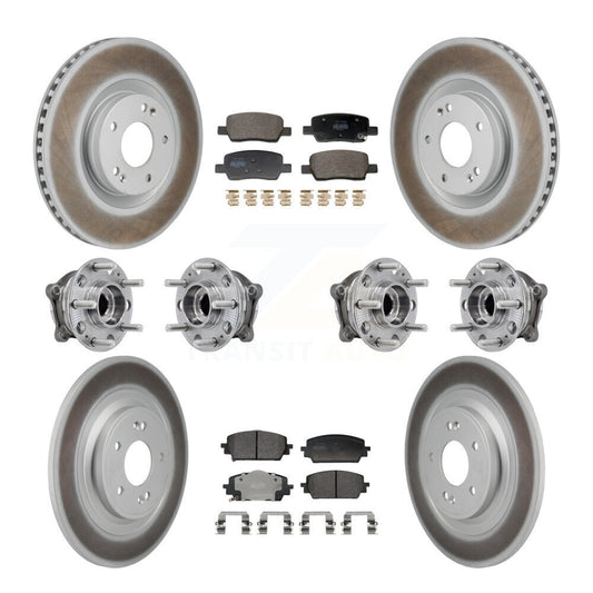 Hub Bearing Coated Brake Rotor Pads Front Rear Kit (10Pc) For Hyundai Santa Cruz
