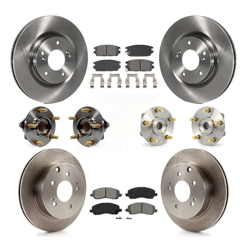 Hub Bearing Brake Rotor Pad Front Rear Kit (10Pc) For 06 Mitsubishi Eclipse 3.8L