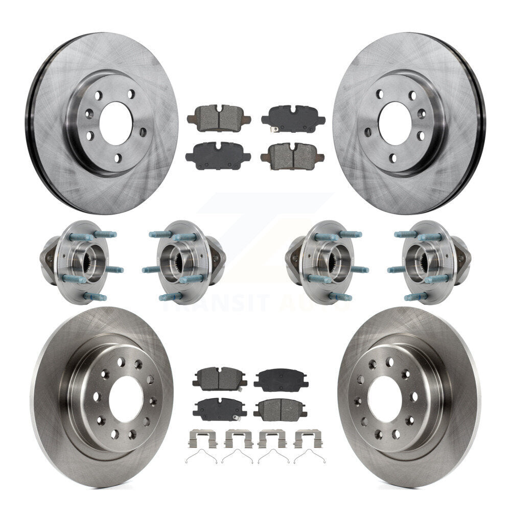 Hub Bearing Brake Rotor Pads Front Rear Kit (10Pc) For Chevrolet Equinox GMC 4WD
